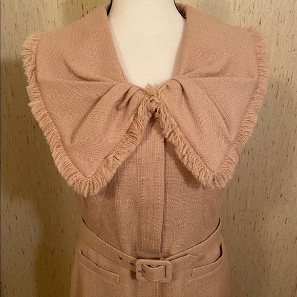 NWOT Christian Dior boucle wide collar belted dress - Picture 5 of 8